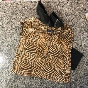 Zebra print short sleeved top - PXL